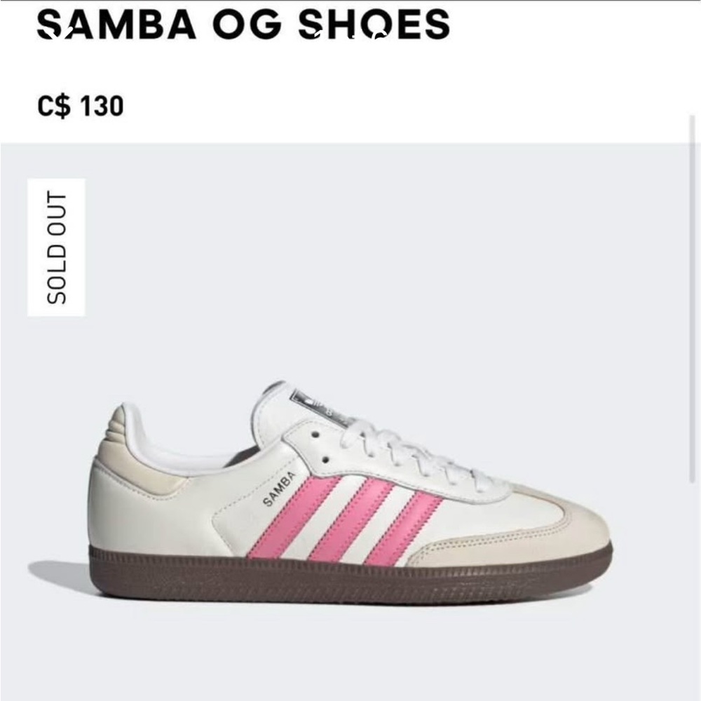 Euc adidas Samba OG shoes - white and pink - 8.5